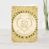 Carte 50ème anniversaire de mariage or (Devant)