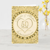 Carte 50ème anniversaire de mariage or (Fleur jaune)