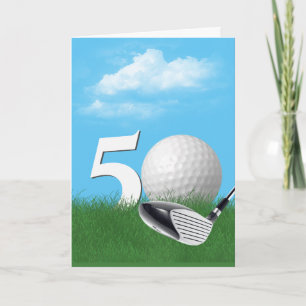 Carte 50ème Anniversaire Golf Ball In Grass