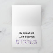 Carte 50ème anniversaire pour fille, texte violet sur bl (Intérieur)