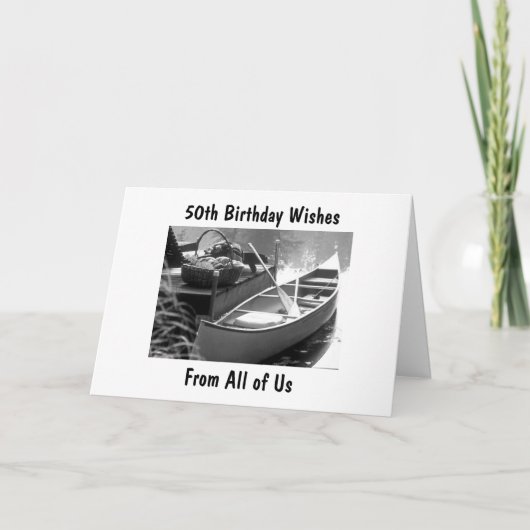 Carte "50ème" SOUHAITS D'ANNIVERSAIRE DE NOUS TOUS (Devant)