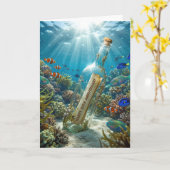 Carte 50th Anniversary Message in a Bottle (Fleur jaune)