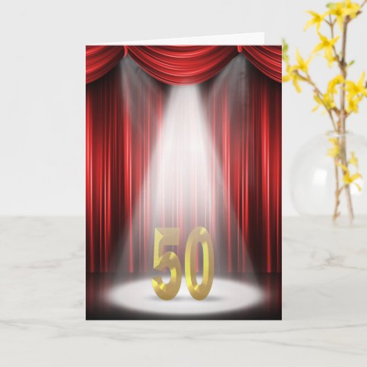 Carte 50th Anniversary Spotlight Congratulations (Fleur jaune)