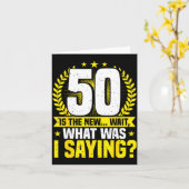 Carte 50th Birthday, 50 Is The New... Funny 50 Years Old (Fleur jaune)
