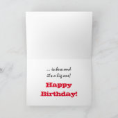 Carte 50th Birthday, brother, lettres blanches on red. (Intérieur)