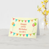 Carte 50th Birthday Funny Humorisore Ajouter un nom (Fleur jaune)