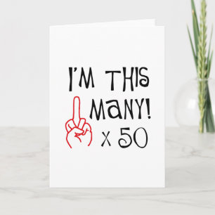 Carte 50th birthday Middle Finger Salute