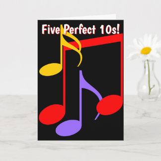 Carte 50th Birthday Music Notes Folded Greeting Card