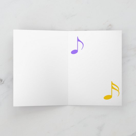 Carte 50th Birthday Music Notes Folded Greeting Card (Intérieur)