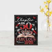 Carte 50th Birthday Queen Chapter 50 Fabulous Since 1976 (Fleur jaune)