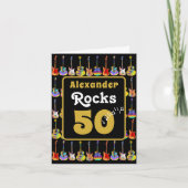 Carte 50th birthday Retro Groovy Guitar Personalized (Devant)