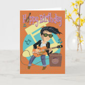 Carte 50ties rock & roll (Fleur jaune)