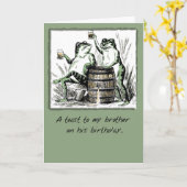 Carte 51941 Frère, Grenouilles d'anniversaire avec bière (Fleur jaune)