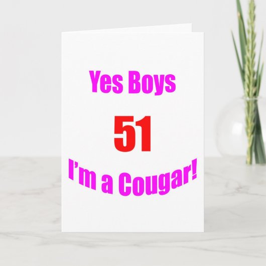 Carte 51 Anniversaire de Cougar (Devant)