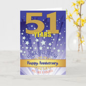 Carte 51 Anniversaire de la reprise Numéros gras (Fleur jaune)