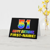 Carte 51e anniversaire : Bold, amusant, simple, arc-en-c (Fleur jaune)