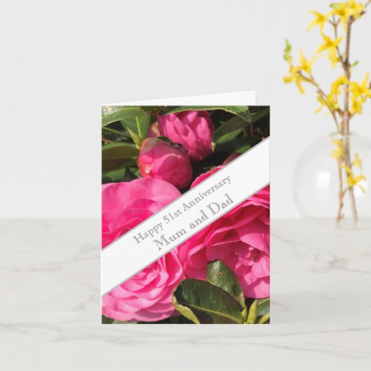 Carte 51e anniversaire du Mariage (Fleur jaune)