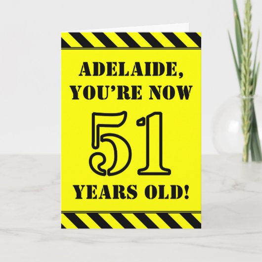 Carte 51e anniversaire : Jeu de style graphique, Nom per (Devant)