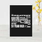 Carte 51e fête d'anniversaire Plus grande Cinquante et u (Fleur jaune)