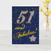 Carte 51st birthday for someone Fabulous (Fleur jaune)