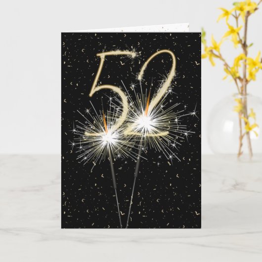 Carte 52e anniversaire du mariage (Fleur jaune)