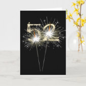 Carte 52e anniversaire Sparklers en noir (Fleur jaune)