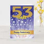 Carte 53 Anniversaire de la reprise Numéros gras (Fleur jaune)