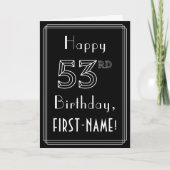 Carte 53e anniversaire : Art Déco Style # 53 & Nom perso (Devant)