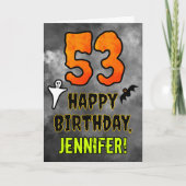 Carte 53e anniversaire : Eerie Halloween Thème + Nom per (Devant)