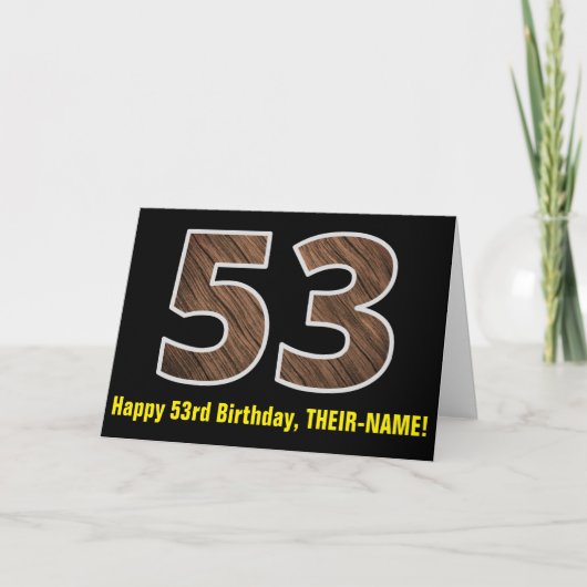 Carte 53e anniversaire : Nom + Faux Motif de grains de b (Devant)