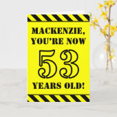 Carte 53e anniversaire : texte de style crayon amusant,  (Fleur jaune)
