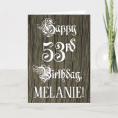 Carte 53e anniversaire : Texte élégant et raffiné; Faux (Devant)