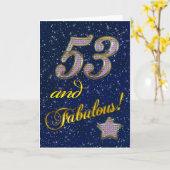 Carte 53rd Birthday for someone Fabulous (Fleur jaune)