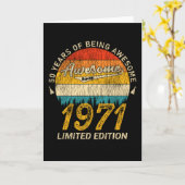 Carte 54 Ans 1971 Retro Magnifique 54e anniversaire Cade (Fleur jaune)