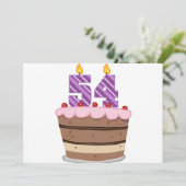 Carte 54 ans sur le gâteau d'anniversaire (Debout devant)