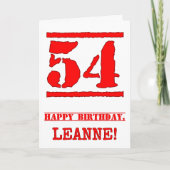 Carte 54e anniversaire : Amusant, Timbre en caoutchouc r (Devant)