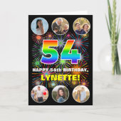Carte 54e anniversaire : Arc en ciel amusant #, Nom pers (Devant)