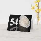 Carte 54e anniversaire avec une rose blanche class (Fleur jaune)