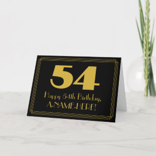 Carte 54e Anniversaire : Vue inspirée d'Art Déco "54" & 