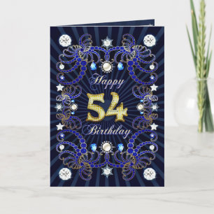 Carte 54th birthday card with mesure of jewels