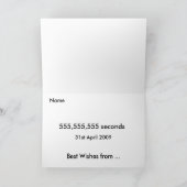 Carte 555 555 555 secondes (17 ans + 7 mois) (Intérieur)