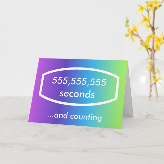 Carte 555 555 555 secondes (17 ans + 7 mois) (Fleur jaune)