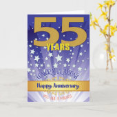 Carte 55 Anniversaire de la reprise Numéros gras (Fleur jaune)