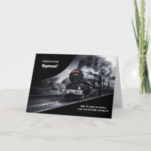 Carte 55 ans Ferroviaire Retraite Félicitations Train