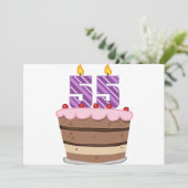 Carte 55 ans sur le gâteau d'anniversaire (Debout devant)
