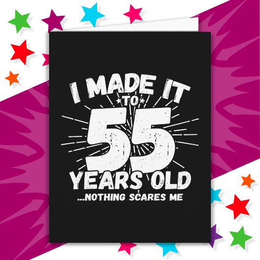 Carte 55 ans vieux mème sarcastique drôle 55ème annivers