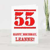 Carte 55e anniversaire : Amusant, Timbre en caoutchouc r (Devant)