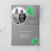 Carte 55e anniversaire Anneau émeraude maintenant puis p (Intérieur)