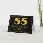 Carte 55e anniversaire : Art Déco Inspiré Look "55" & No (Devant)