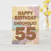 Carte 55e anniversaire au chocolat (Fleur jaune)